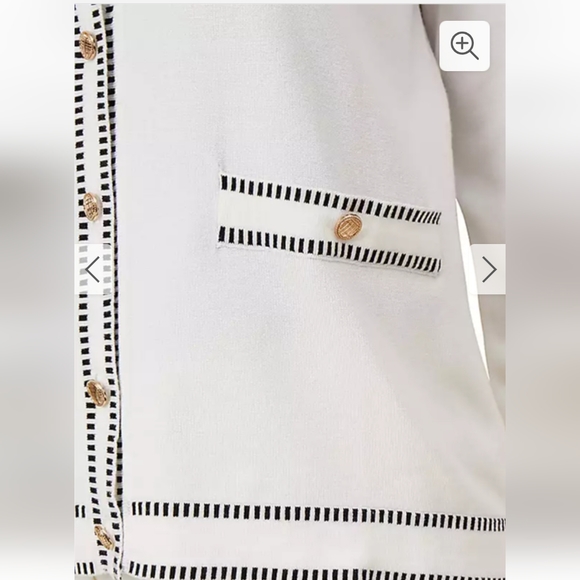 Nwt Adrianna Papell Crew Neck Cardigan with Stitch Detail - Picture 5 of 15